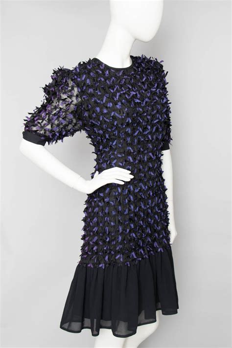 givenchy black ruffle dress|givenchy blue and purple dress.